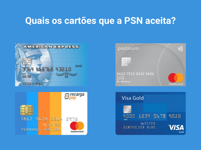 Quais os cartões que a PSN aceita?