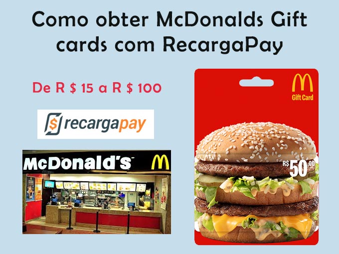 como obter mcdonalds com gift card recargapay