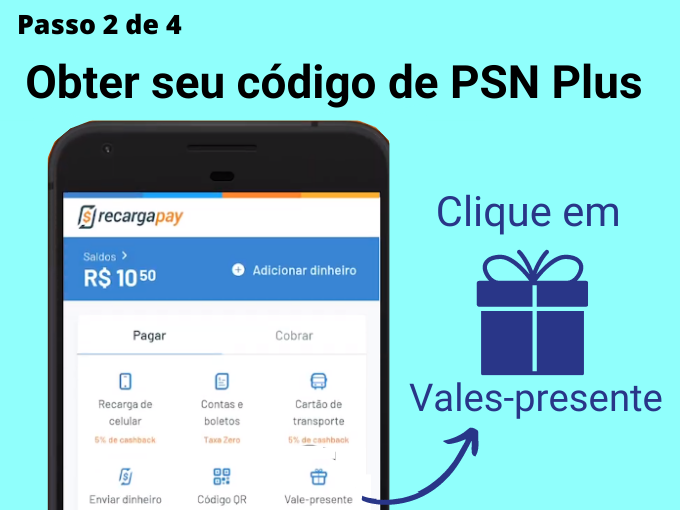Passo 2 de 4 para Obter seu código de PSN Plus