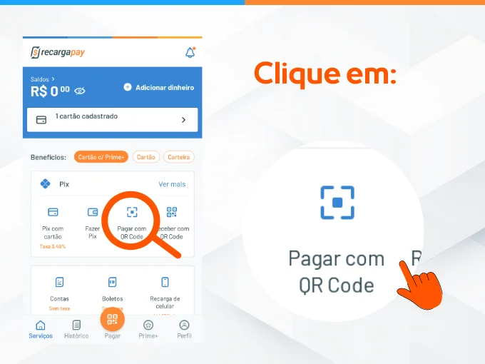 Pagar loteria com Pix Passo 3 - Clique em Pagar com QR Code