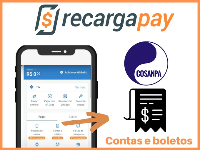 pague a conta cosanpa na aba contas e boletos do app