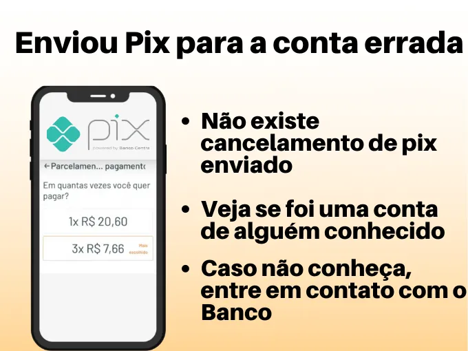Pix para a conta errada