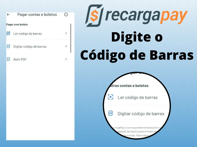 digite o seu código de barras