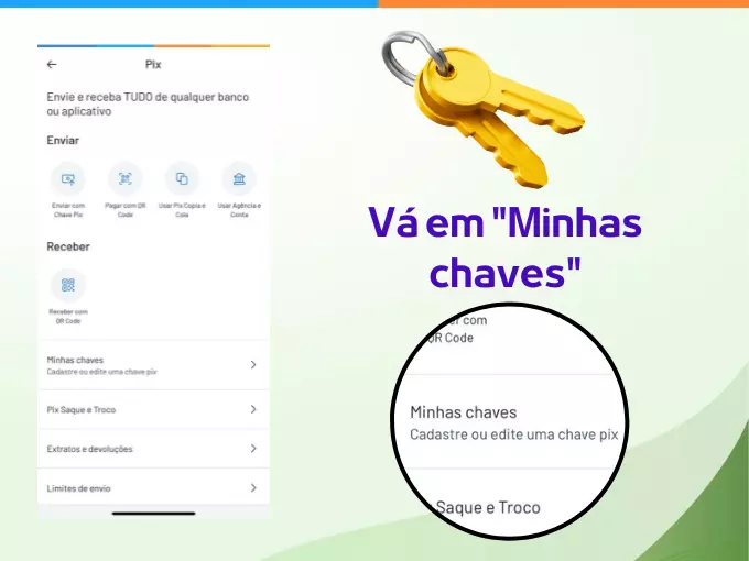 Clique em Minhas chaves